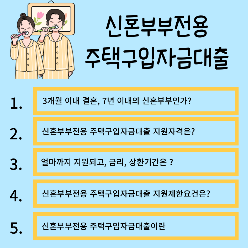 신혼부부전용 주태국입자금대출 알아보기